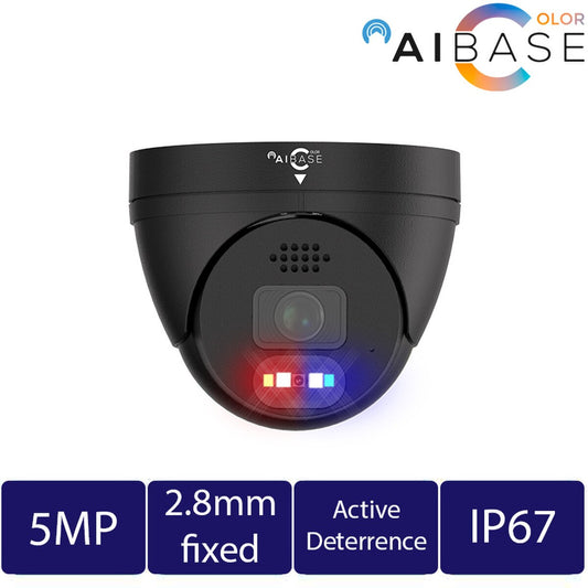 5MP Active Deterrence Full Color Fixed Lens IP Turret (CAM-IP3155B-PV-28-AI)