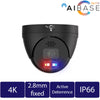 8MP Active Deterrence Full Color Fixed Lens IP Turret (CAM-IP3158B-PV-28-AI-S2)