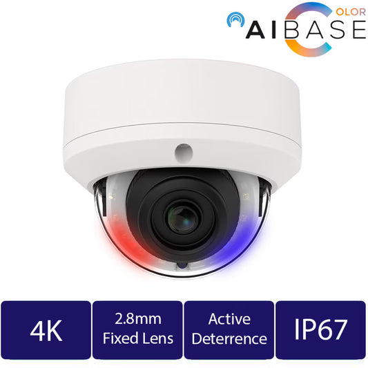 4K Active Deterrence Full Color Fixed Lens IP Dome (CAM-IP3358W-PV-28-AI)